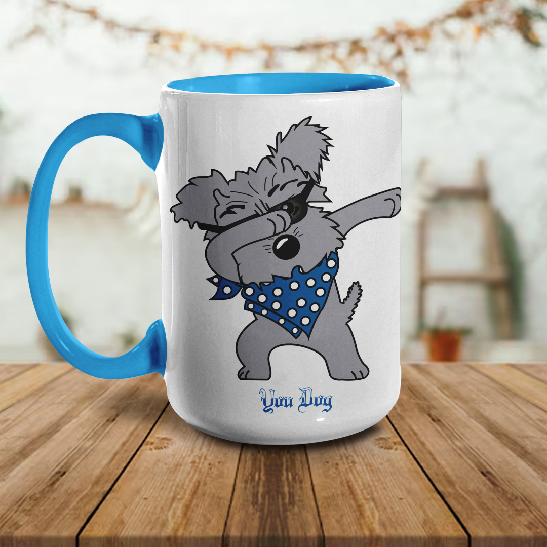 Schnauzer Cool Taza Celeste 15oz